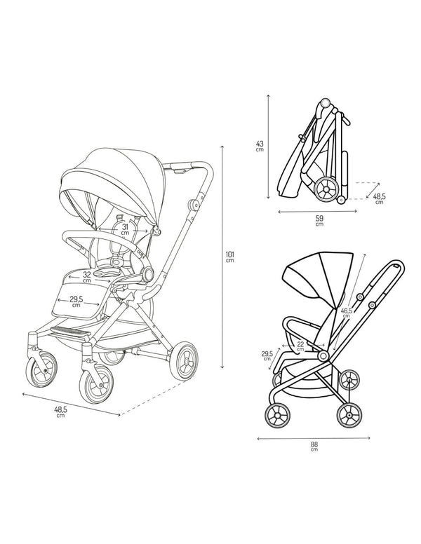 MoMi ADELLE stroller 360 Â°