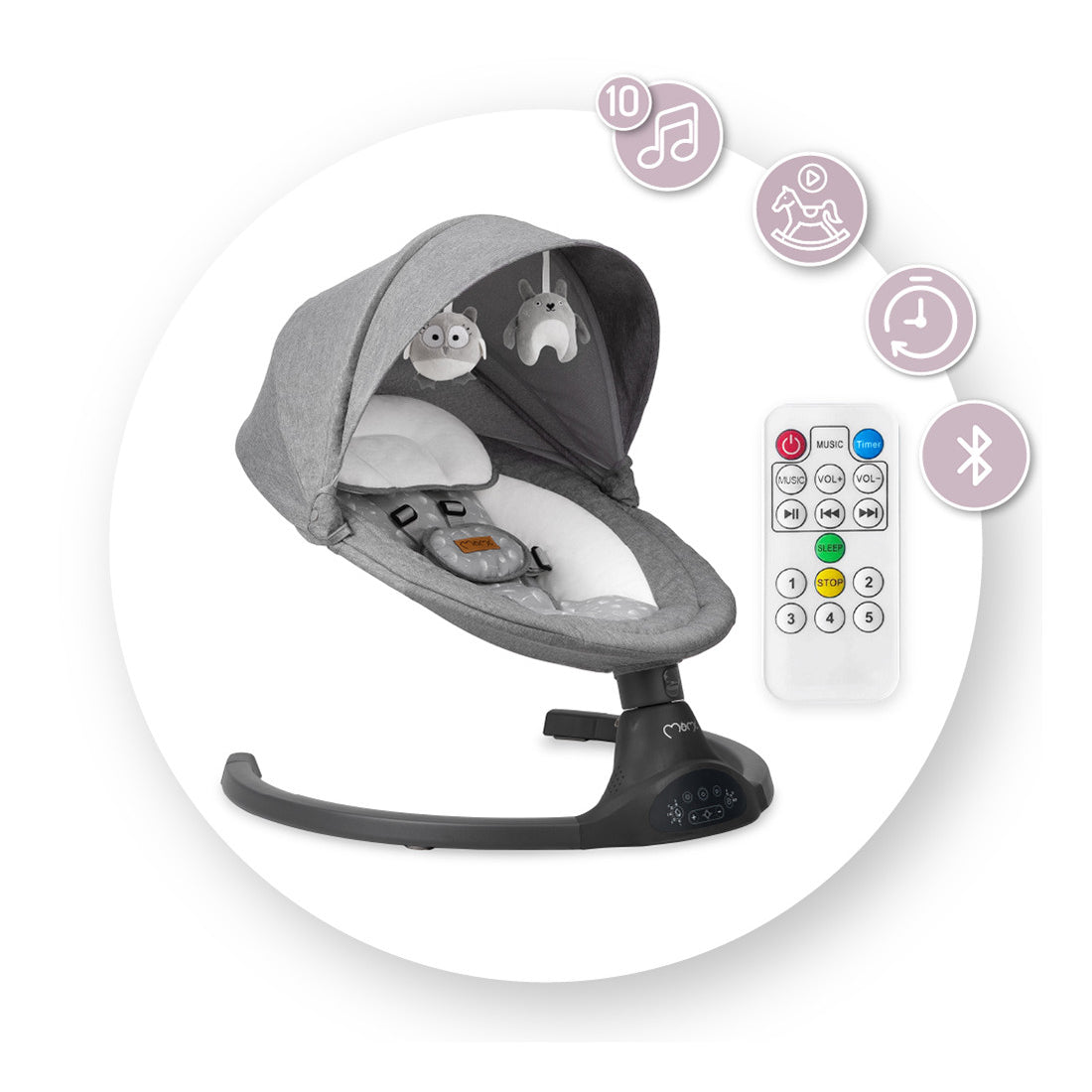 MoMi KENANI electric baby bouncer DARK GRAY