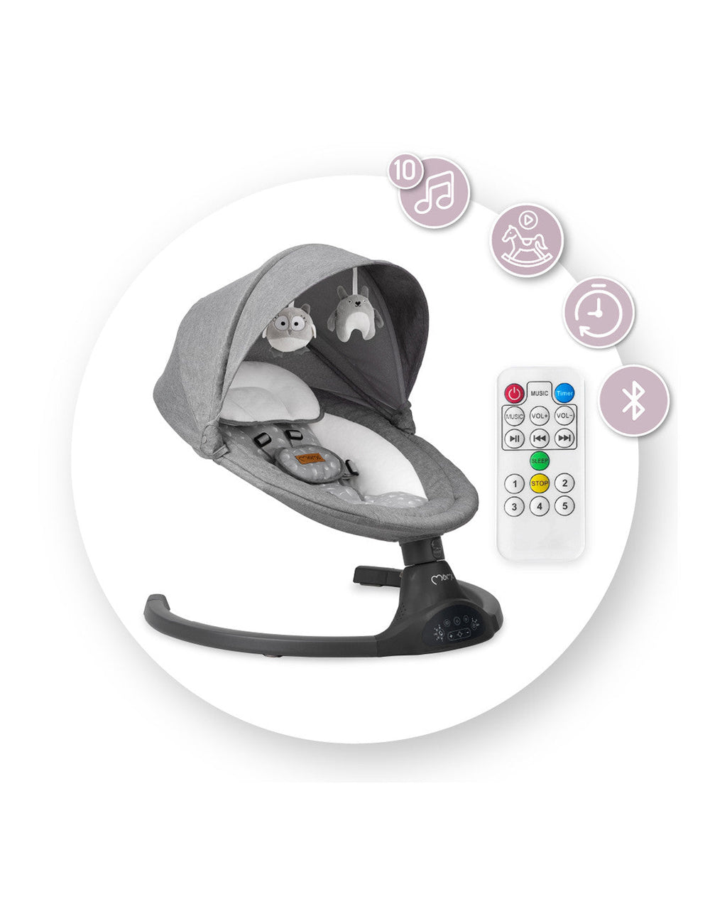 MoMi KENANI electric baby bouncer DARK GRAY