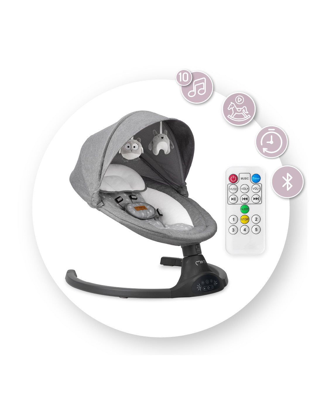 MoMi KENANI electric baby bouncer DARK GRAY