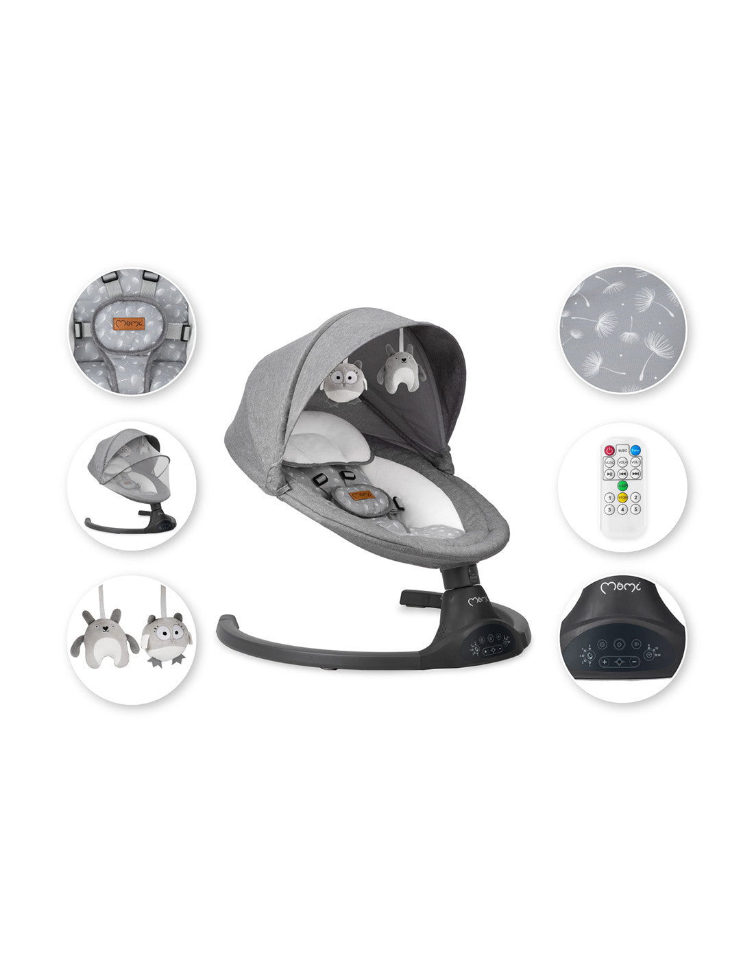 MoMi KENANI electric baby bouncer DARK GRAY