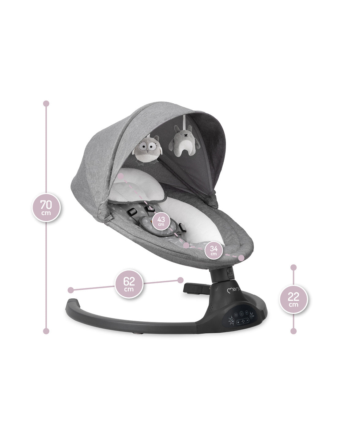 MoMi KENANI electric baby bouncer DARK GRAY