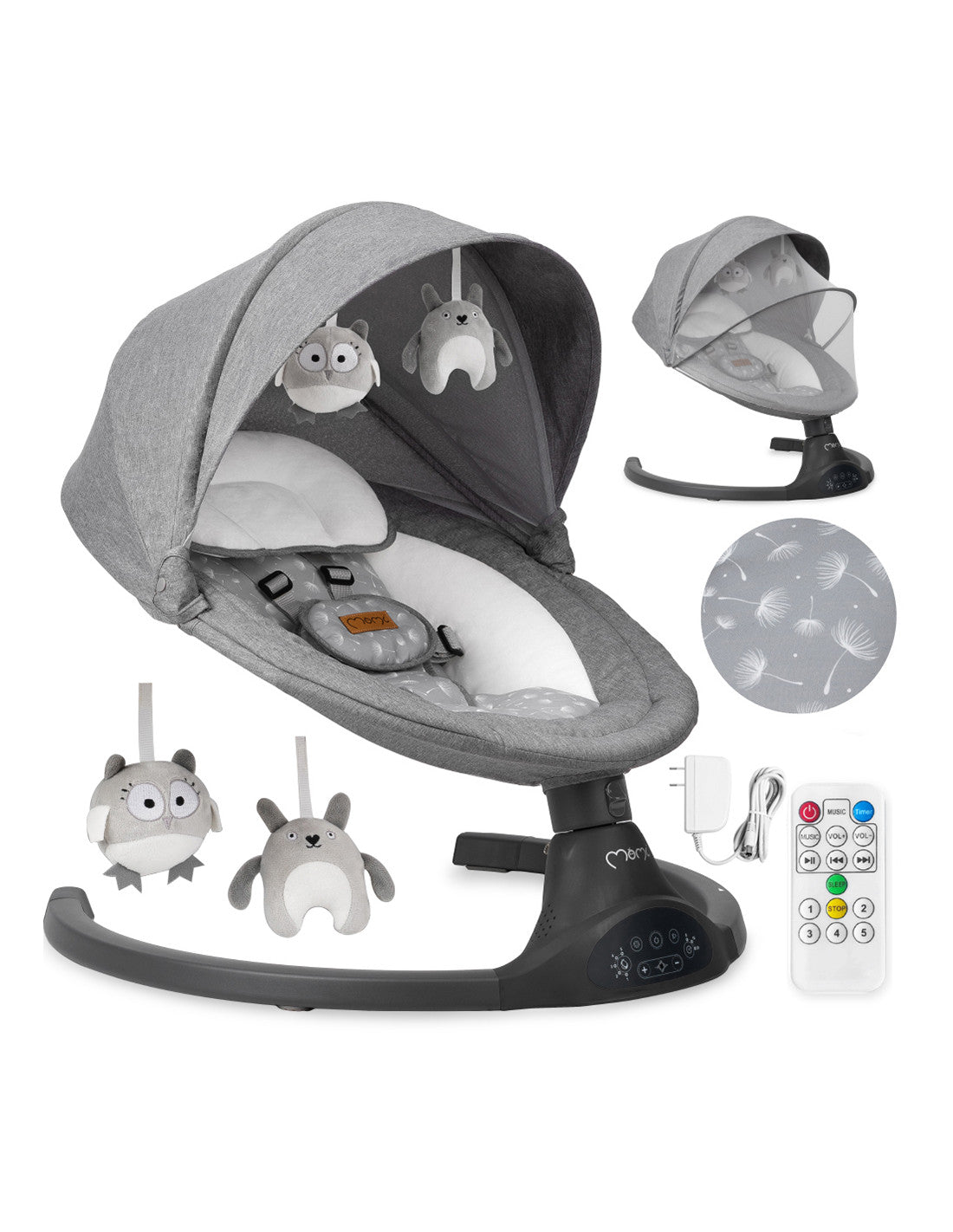MoMi KENANI electric baby bouncer DARK GRAY